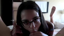 Nerdy Brunette With Glasses And Small Tits Likes To Play With A Hard Cock With Vienna Black